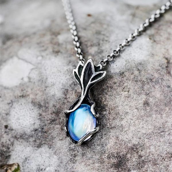 Silver Lotus Charm Necklace