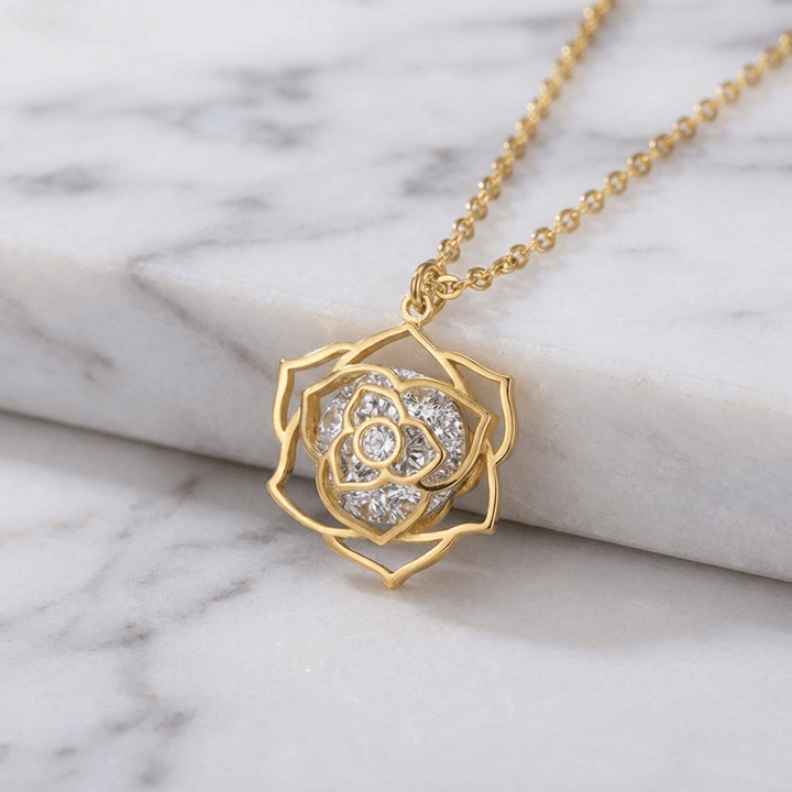 Floral Rose Charm Necklace