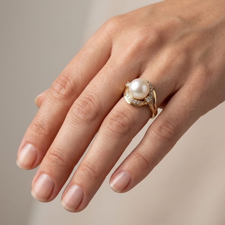 Gold Pearl Ring