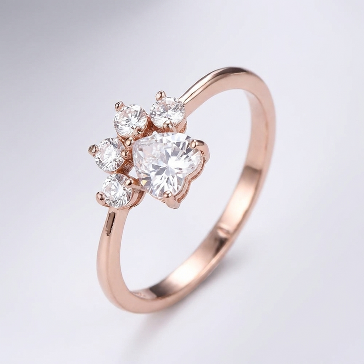 Paw Diamond Ring