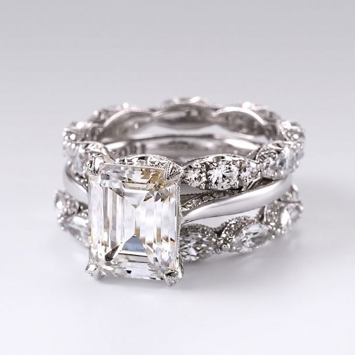 Emerald Cut Zirconia Ring