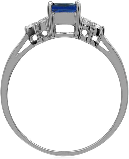 Ring mit Saphir im Oktagon-Schliff | Weißgold