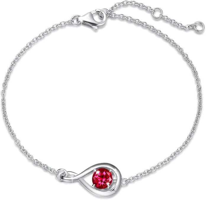 Ruby Infinity Armband | Weißgold