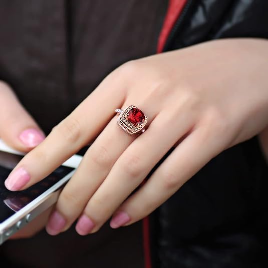 Ruby Halo Statement Ring | Roségold