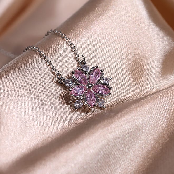 Zirconia Flower Radiance Necklace