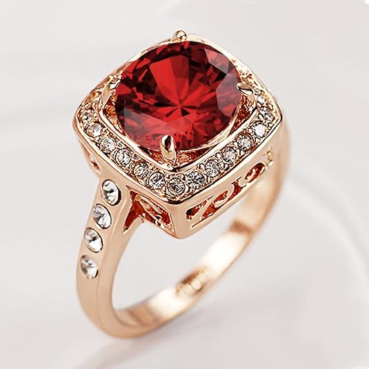 Ruby Halo Statement Ring | Roségold