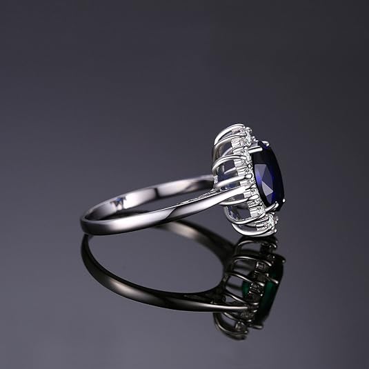 Klassischer Saphir Halo Ring | Weißgold