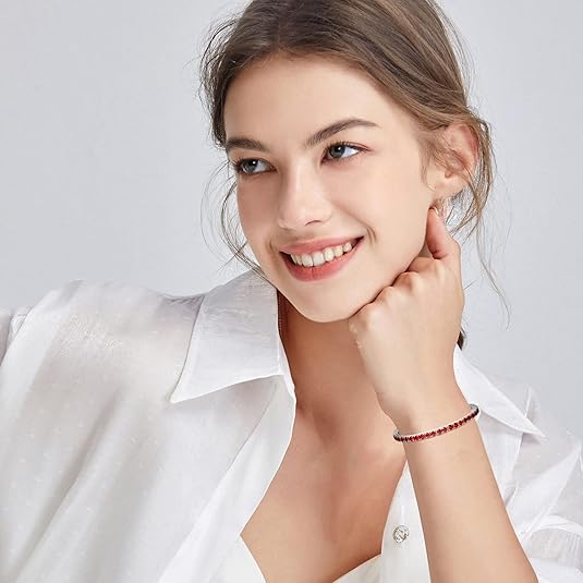 Ruby Tennisarmband | Weißgold