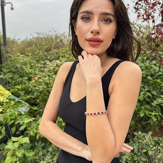 Rubin-Tennisarmband | Weißgold