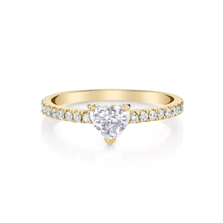 Heart CZ Gold Engagement Ring