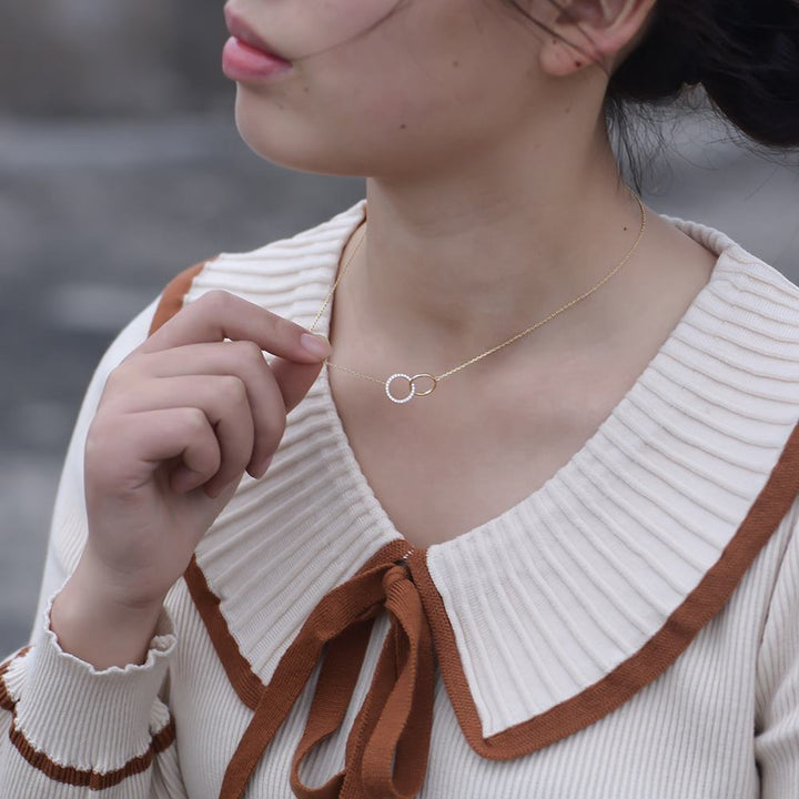 Round Circle Cubic Zircon Necklace