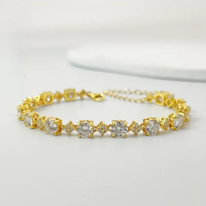 Gold Plated Moissanite Tennis Bracelet