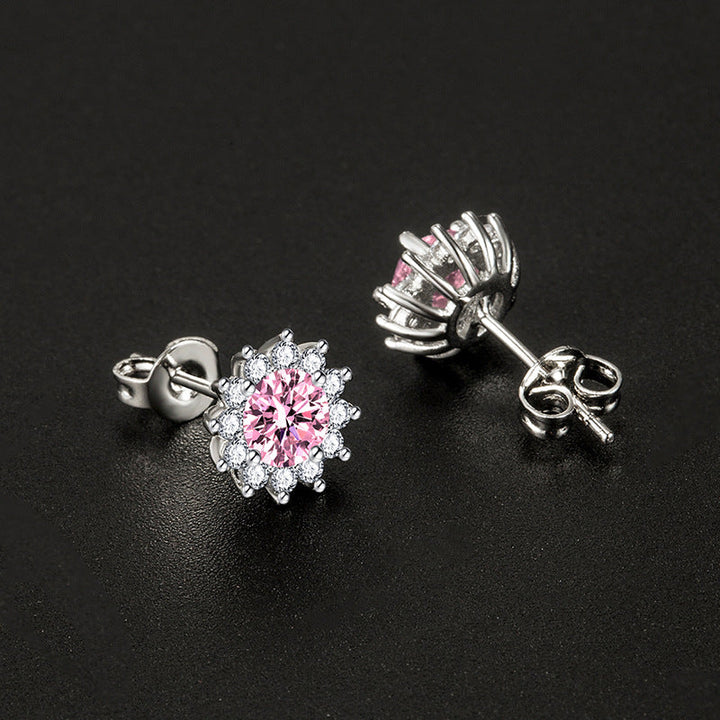 Sunlit Muse Ohrringe Rosa | Weißgold