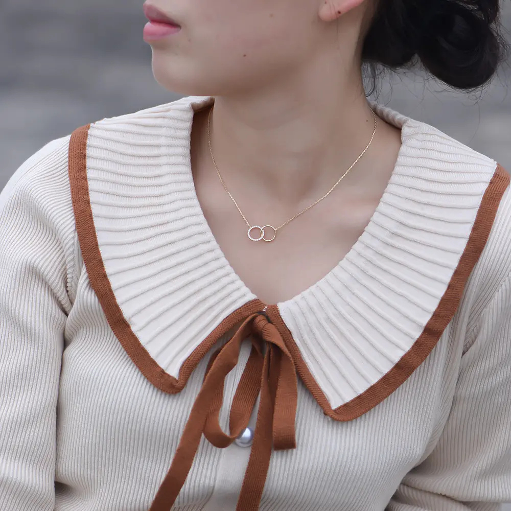 Round Circle Cubic Zircon Necklace