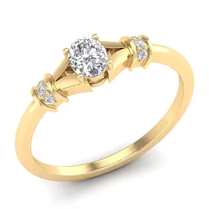 Gold Oval Cut Ring