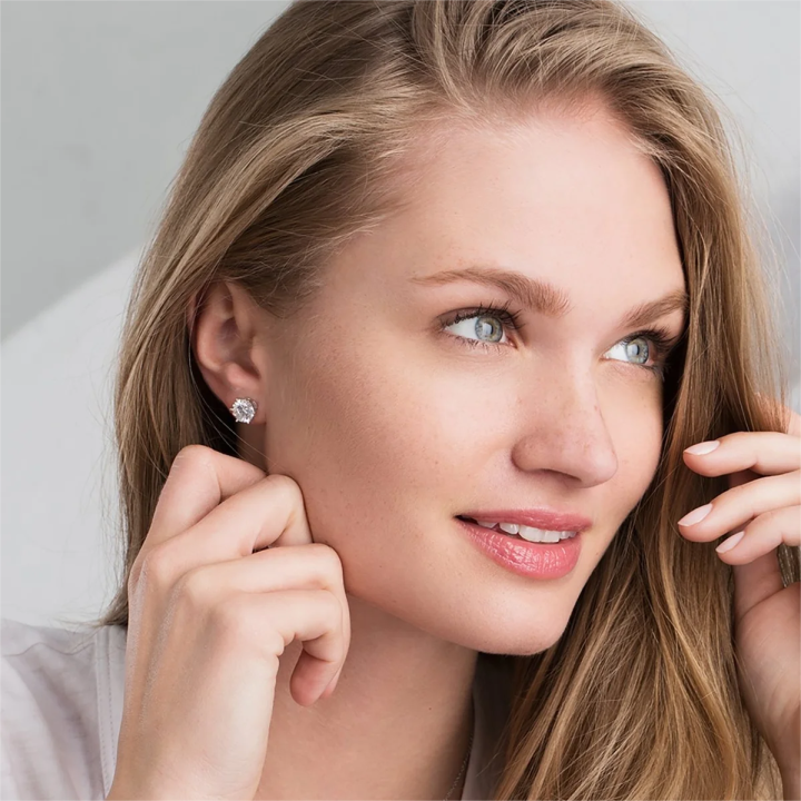 Moissanit Schraube zurück Ohrringe | Weißgold